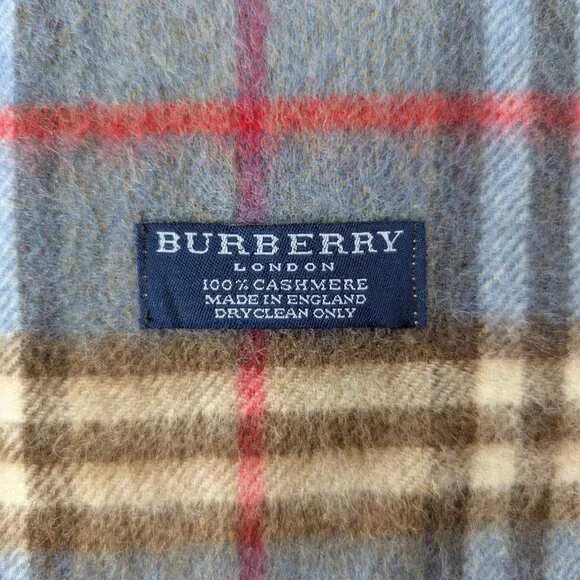 Burberry Cashmere Check Scarf Blue | Unisex | Premium Feel | Limited Time - Picture 2 of 6